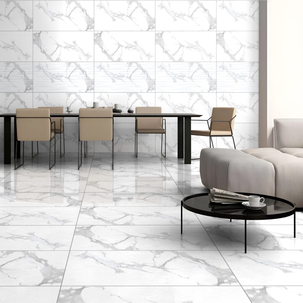 white porcelain tiles