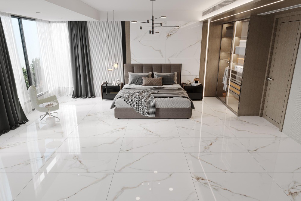 White Bedroom Floor Tiles