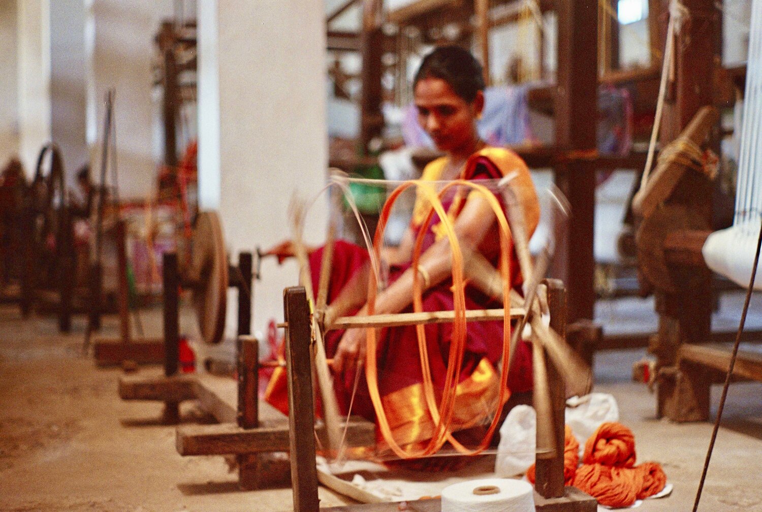 Woman operated handloom, Kerala, India